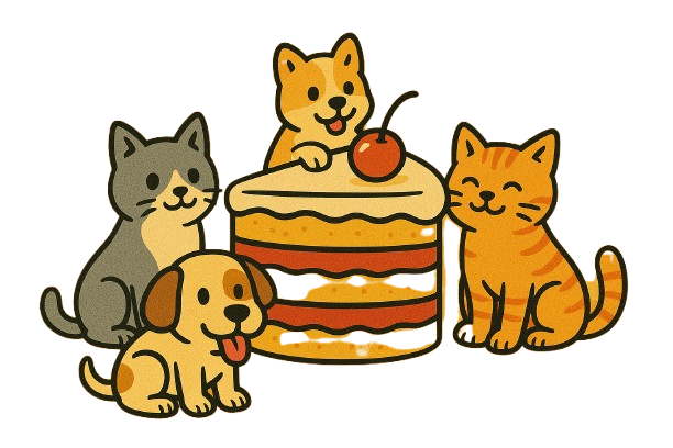 Layer Cake with cat and dog friends
